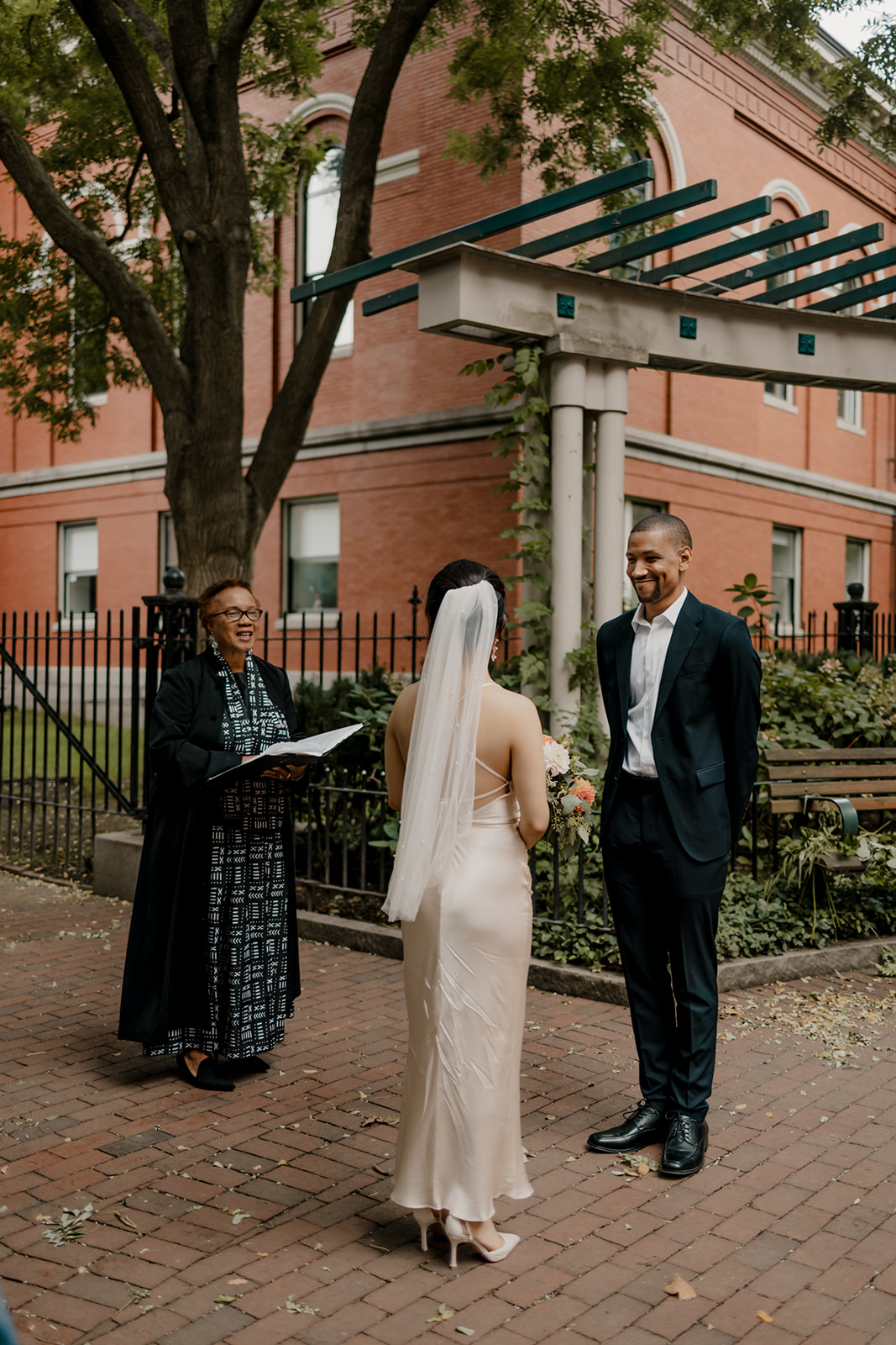 candid ceremony photos of a dreamy Boston elopement