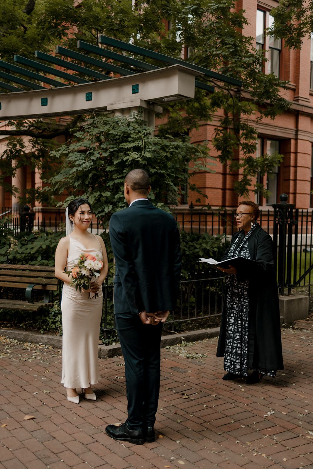 candid ceremony photos of a dreamy Boston elopement