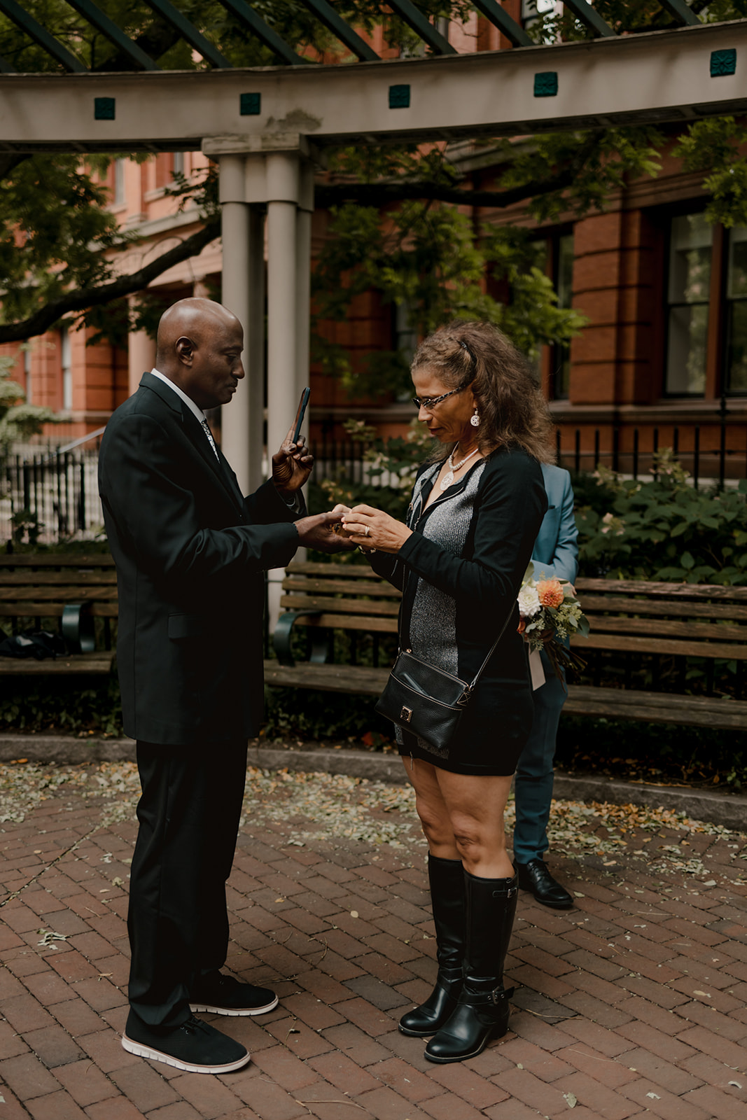 candid ceremony photos of a dreamy Boston elopement