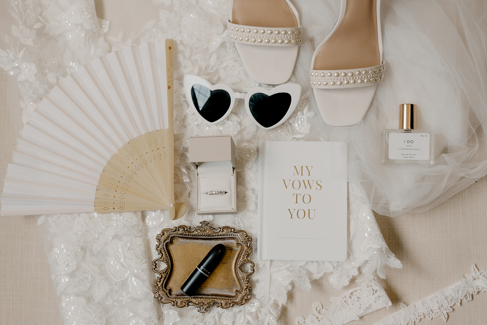 beautiful Boston wedding detail flatlay photos 