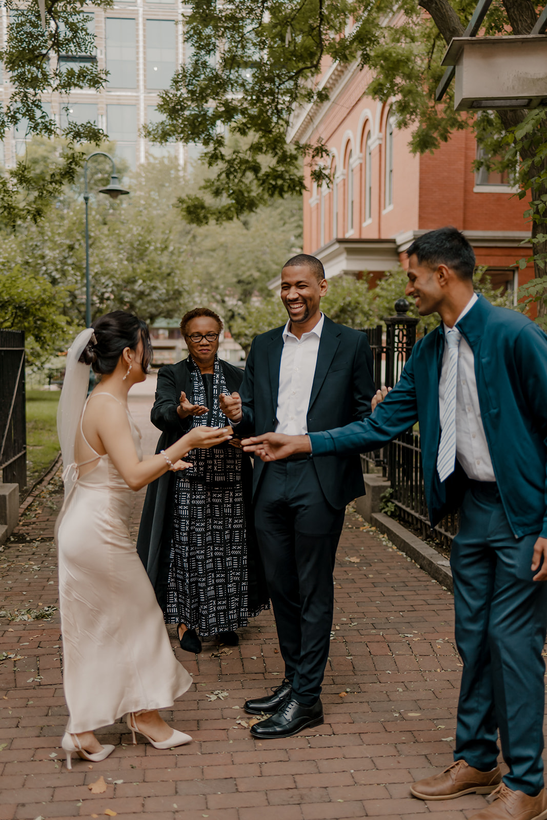 candid ceremony photos of a dreamy Boston elopement