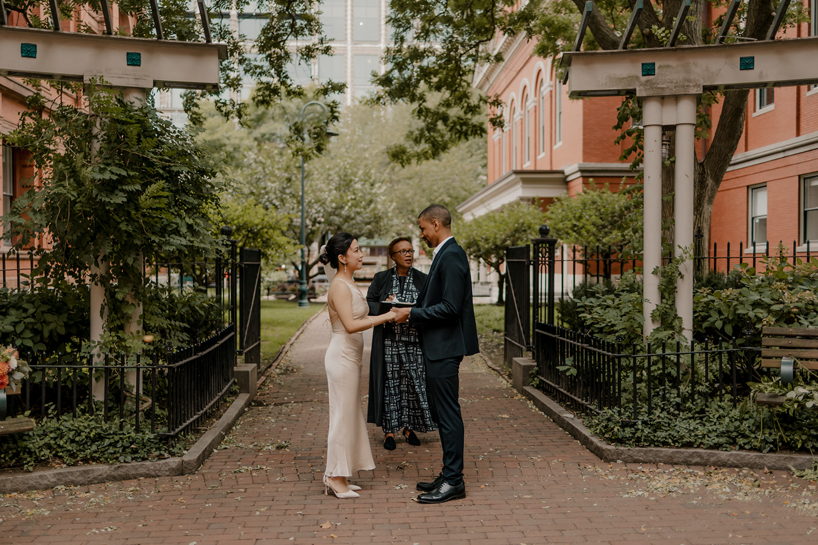 candid ceremony photos of a dreamy Boston elopement