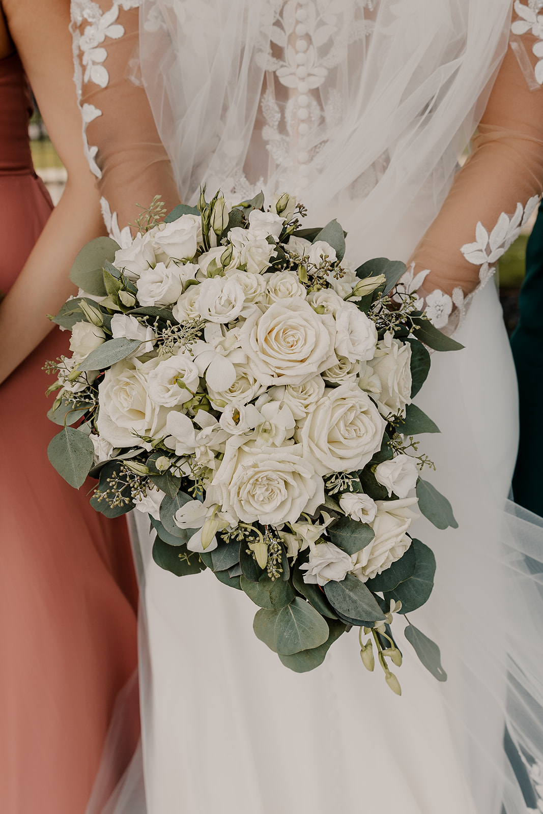 stunning white wedding floral bouquet 