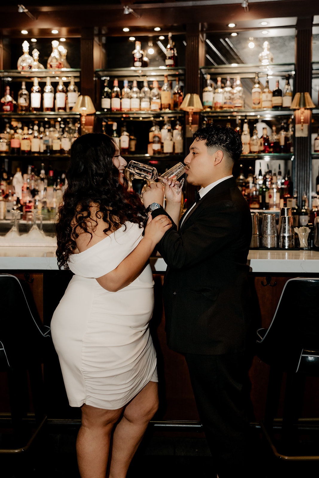 bar engagement photoshoot in Boston