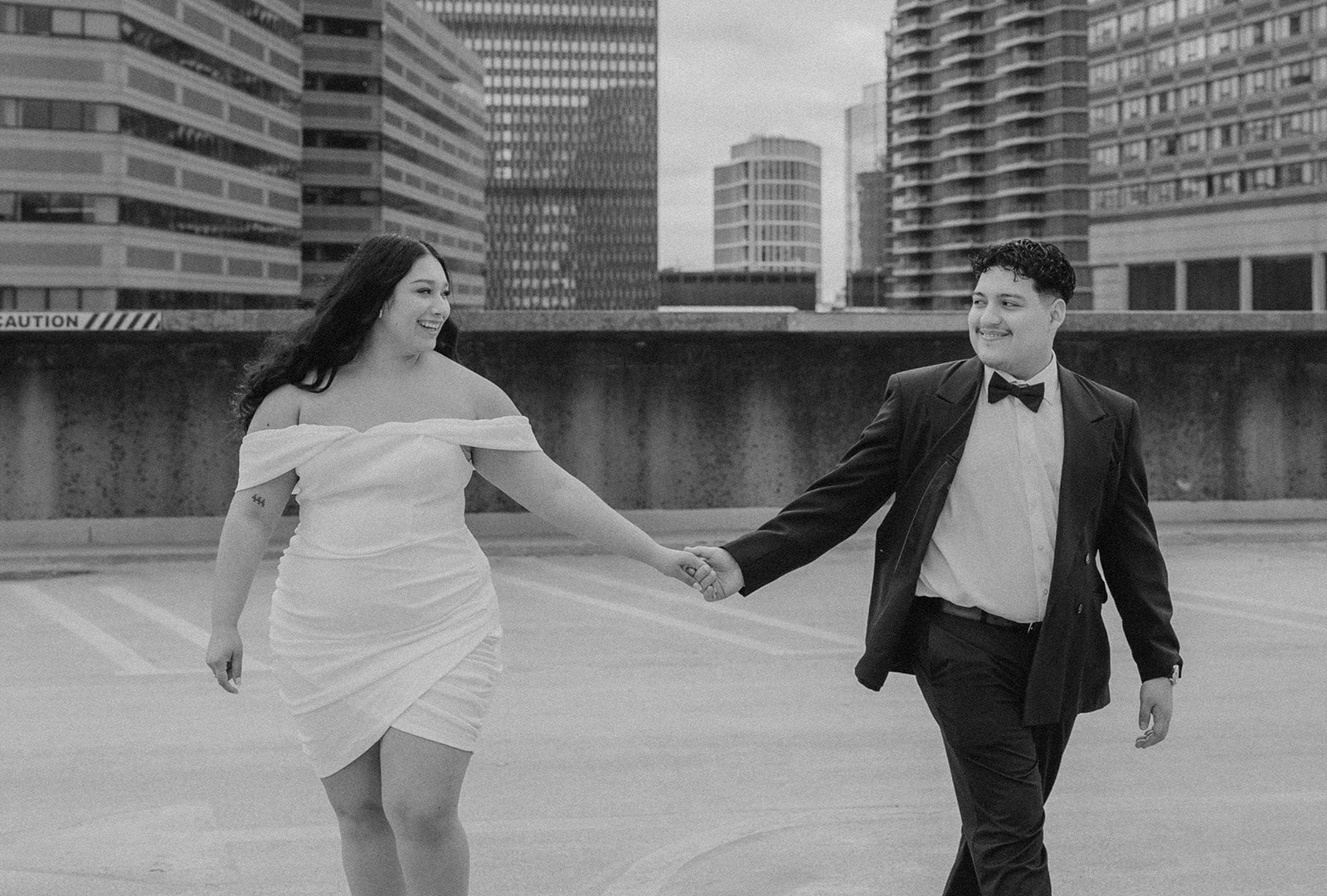 Boston engagement photos with the downtown skyline in the background