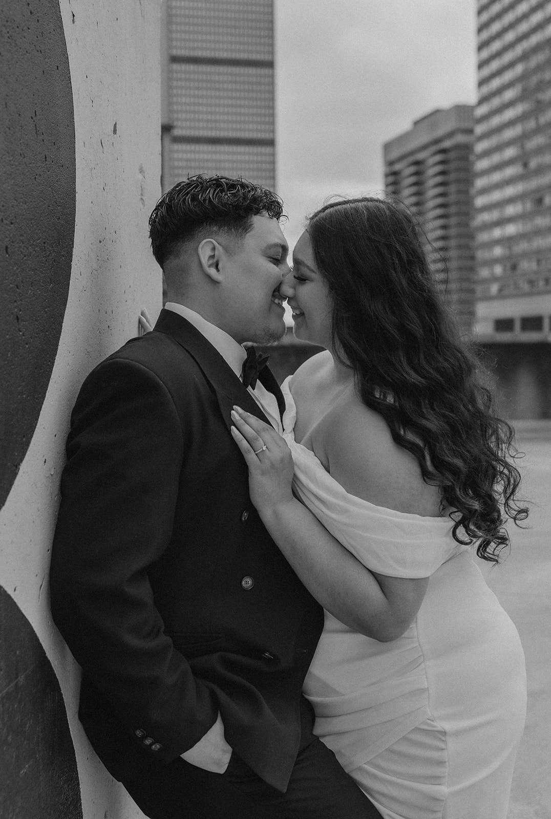 Boston engagement photos with the downtown skyline in the background