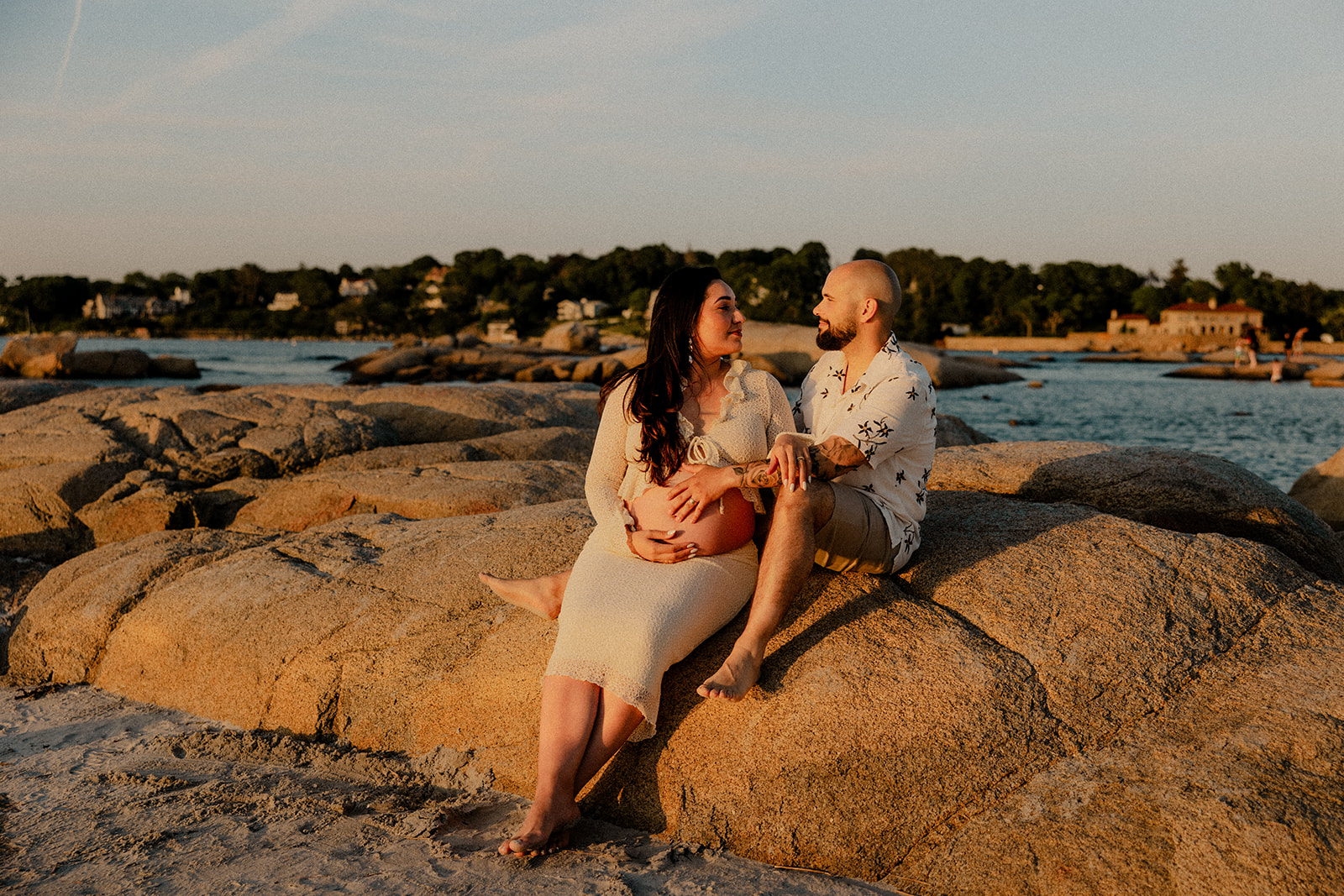 stunning maternity photoshoot on one of the best beaches near Boston Massachusetts