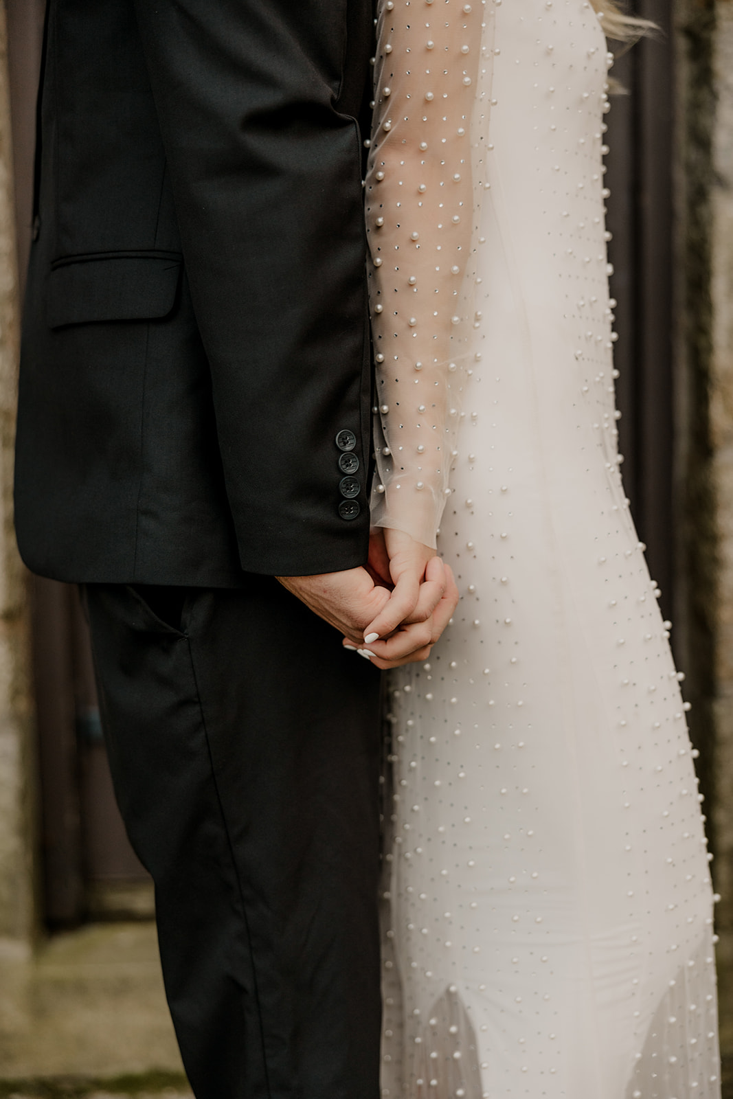 detail photo of bride and groom session