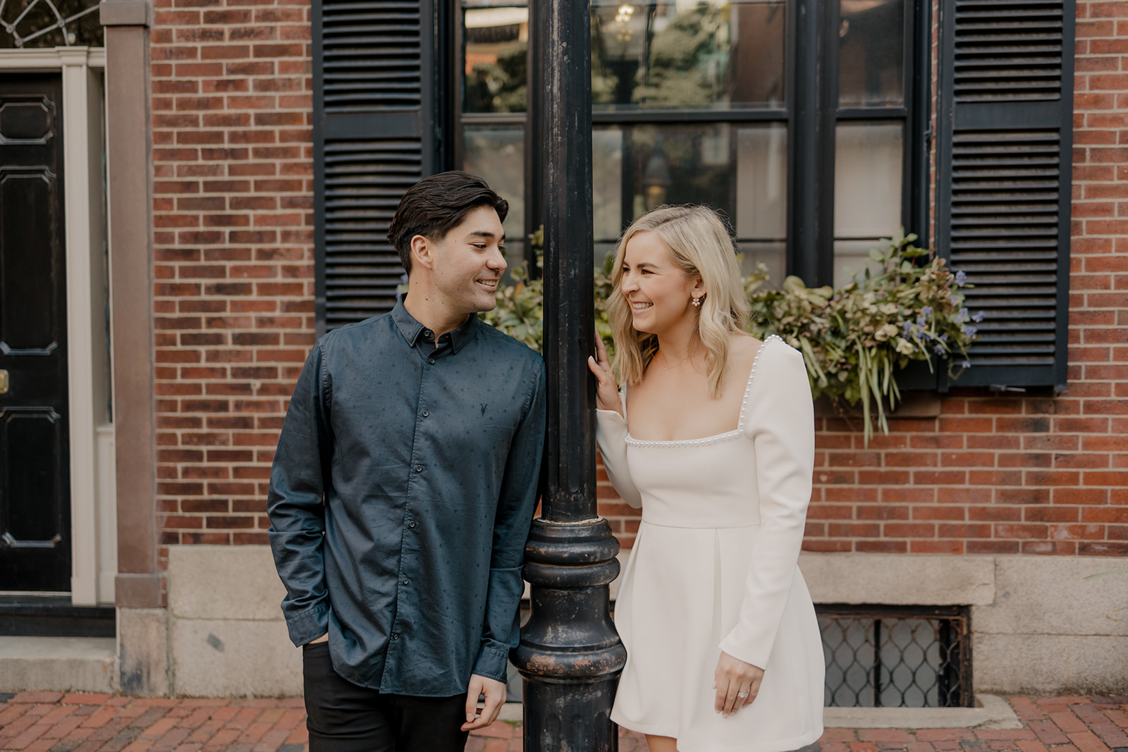 Beacon Hill is a perfect Boston engagement photo location!