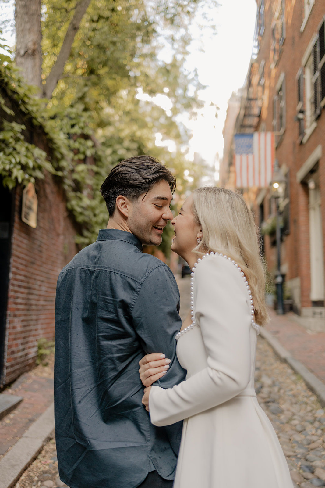 Beacon Hill is a perfect Boston engagement photo location!