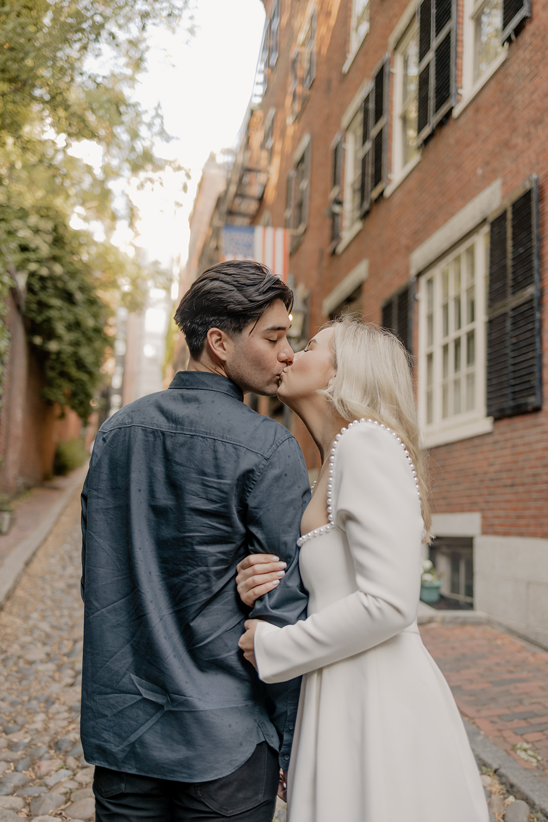 Beacon Hill is a perfect Boston engagement photo location!