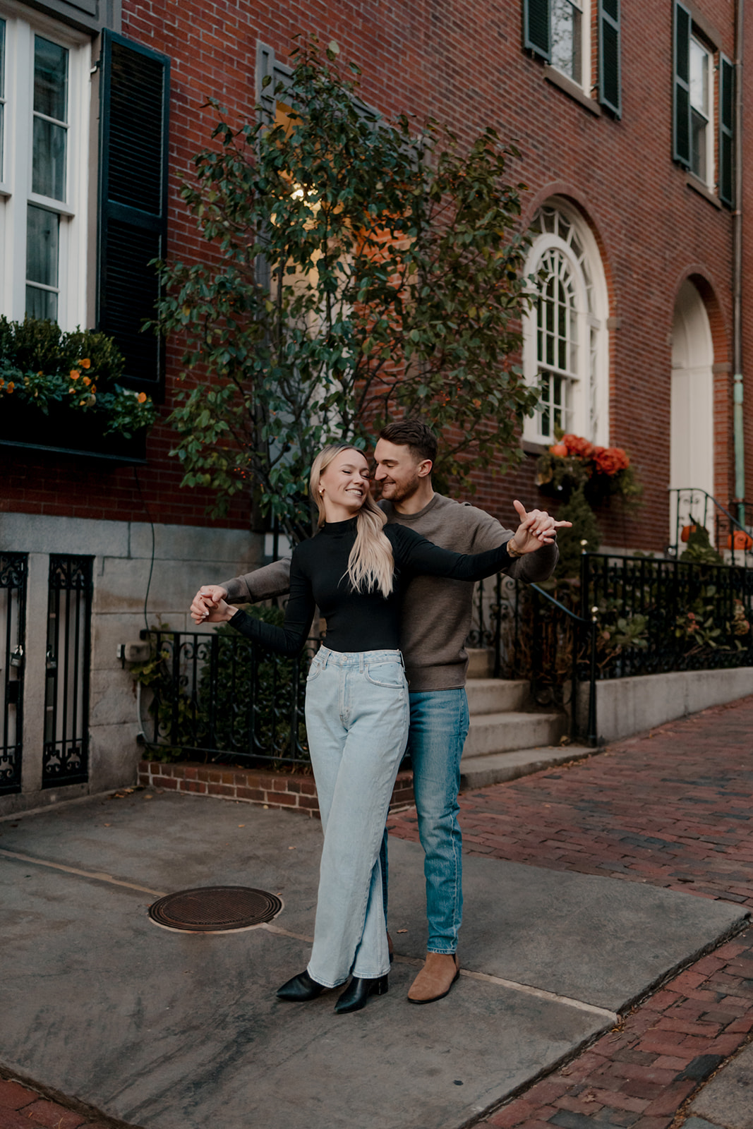 Beacon Hill is a perfect Boston engagement photo location!