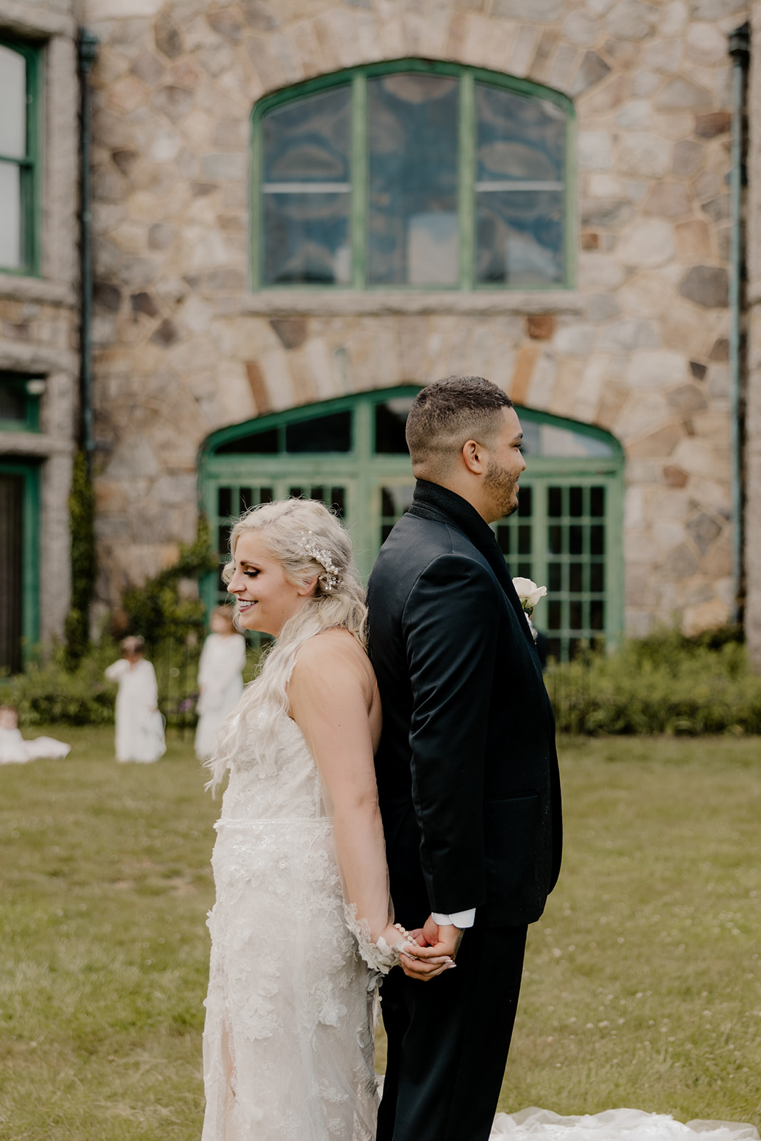 bride and groom pose on their dreamy Boston elopement day