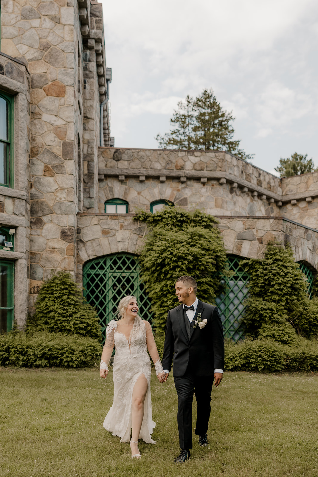 bride and groom pose on their dreamy Boston elopement day