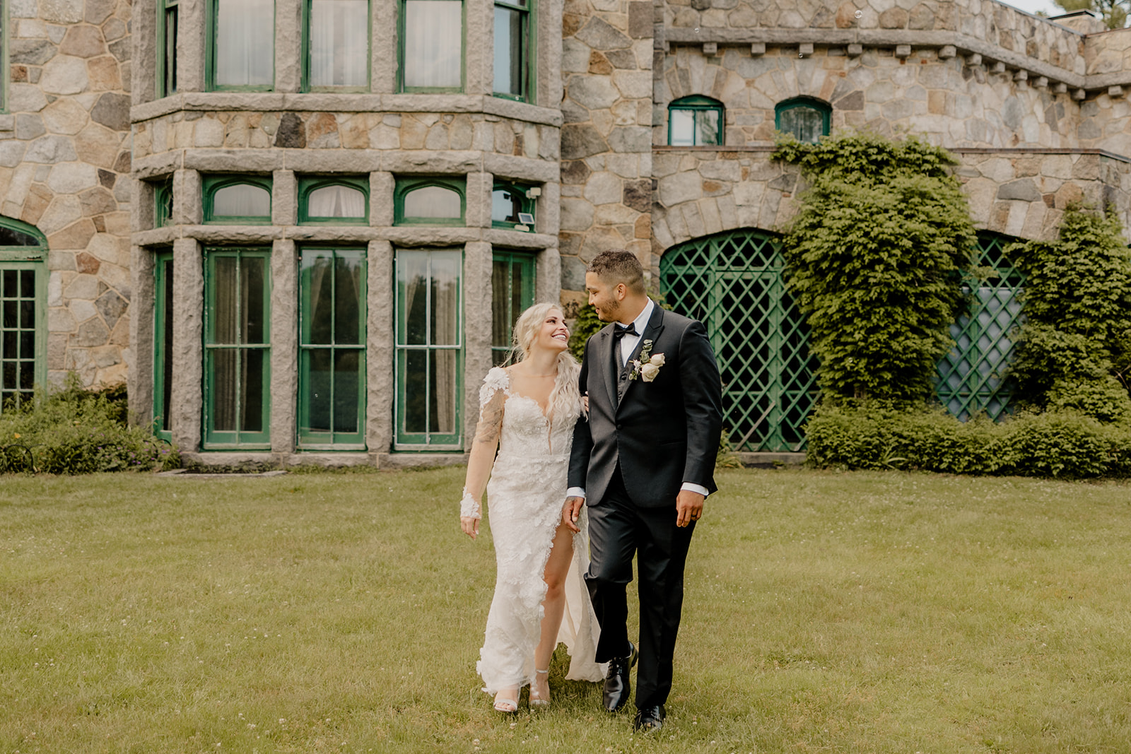 bride and groom pose on their dreamy Boston elopement day