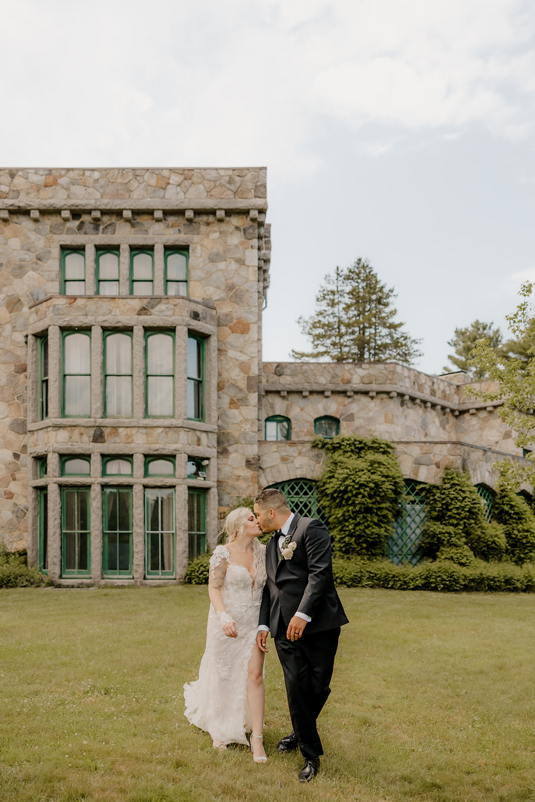 bride and groom pose on their dreamy Boston elopement day