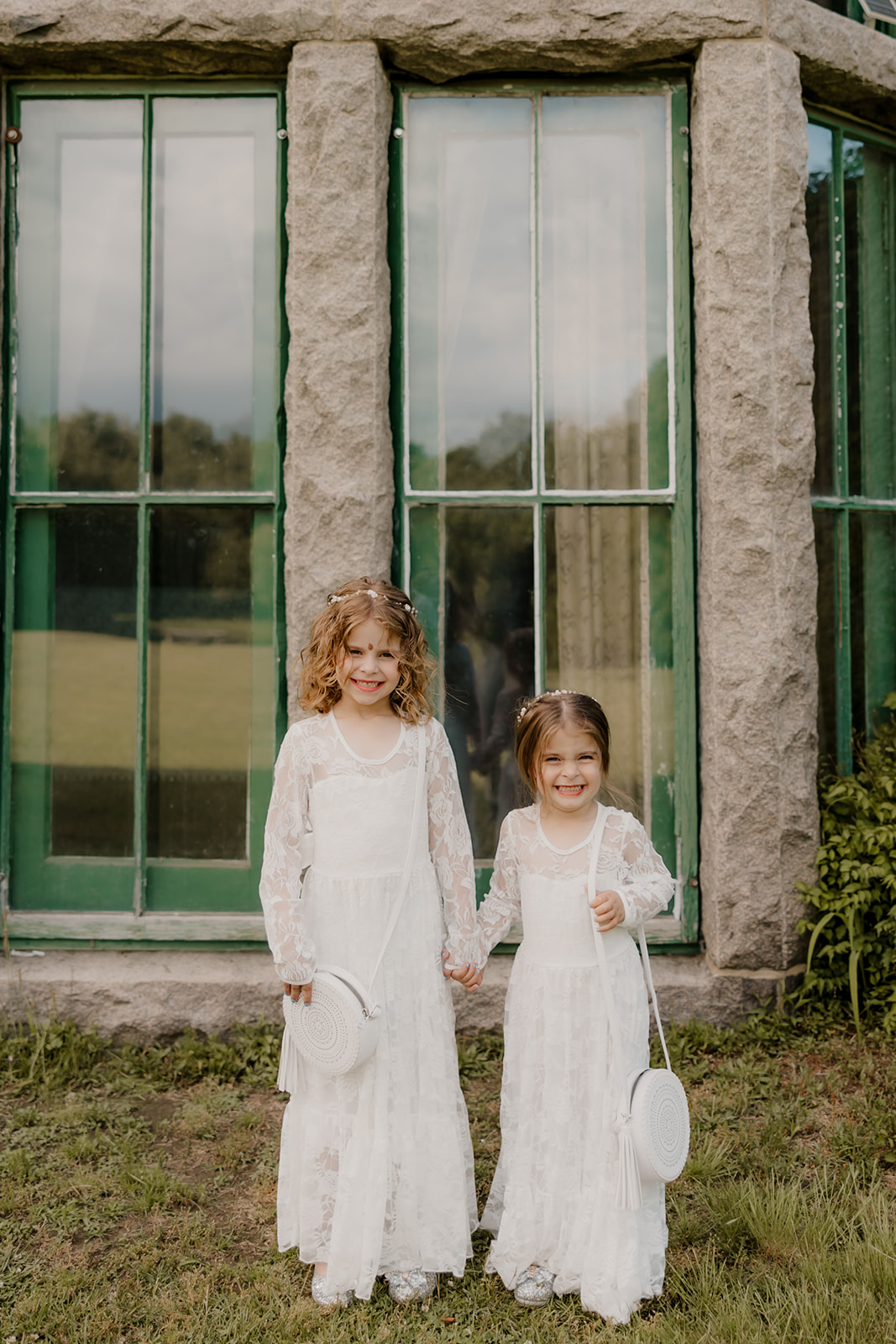 daughters pose together