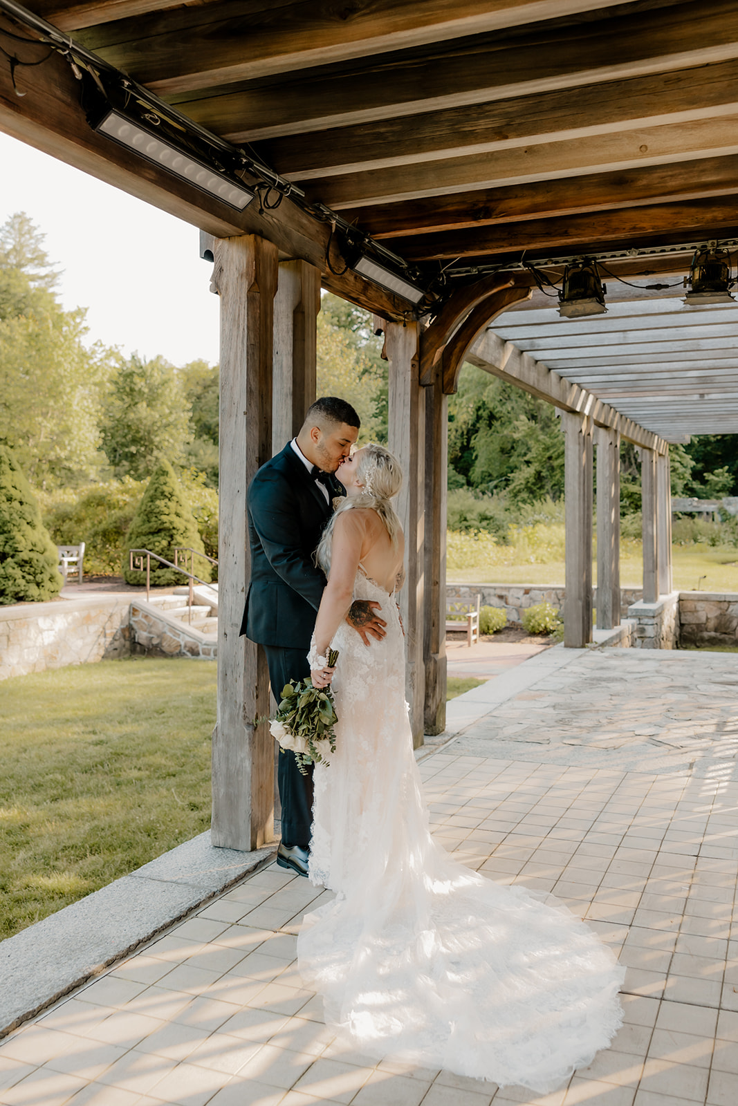 couple pose together during their dreamy Boston elopement day