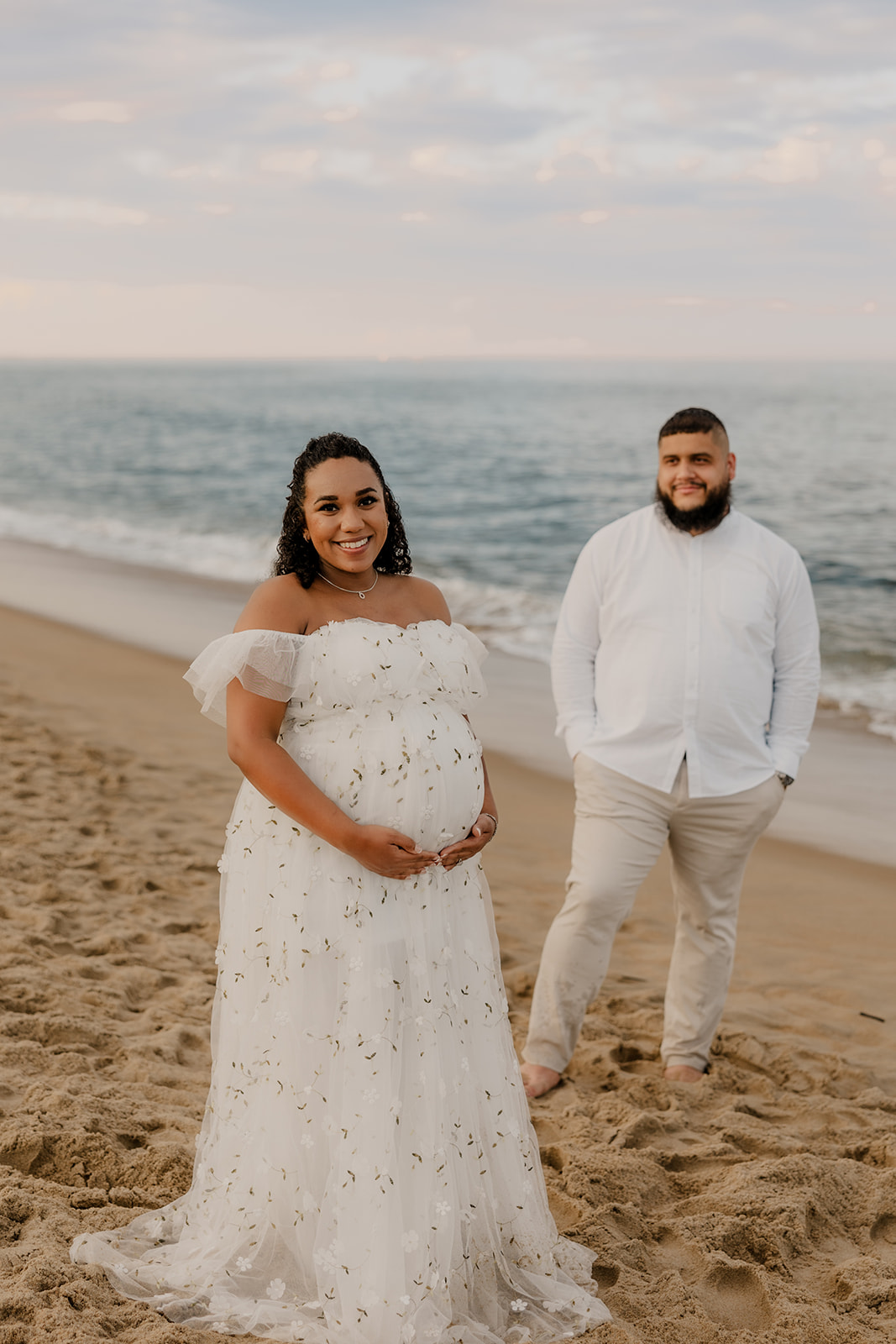 stunning maternity photoshoot on one of the best beaches near Boston Massachusetts