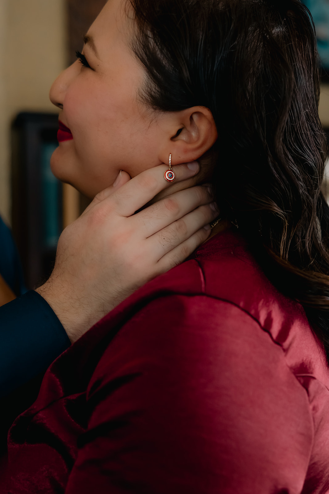 beautiful couple pose together during their Boston engagement photoshoot