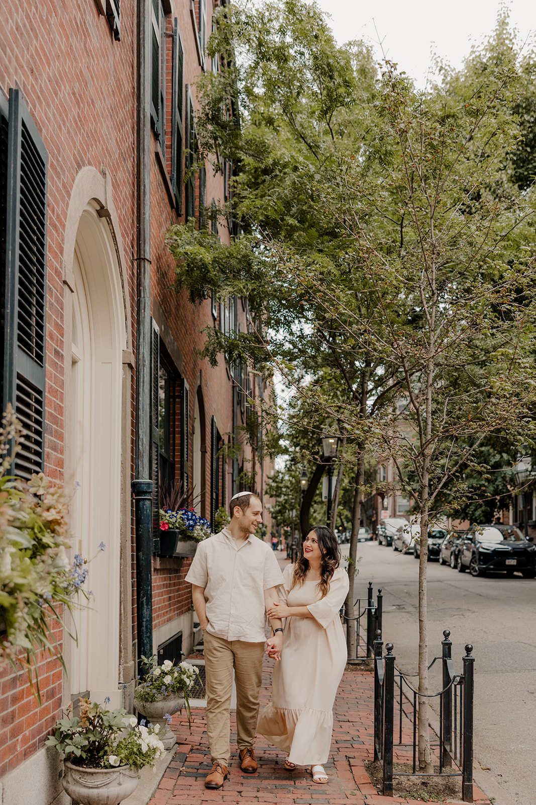 Beacon Hill is a perfect Boston engagement photo location!