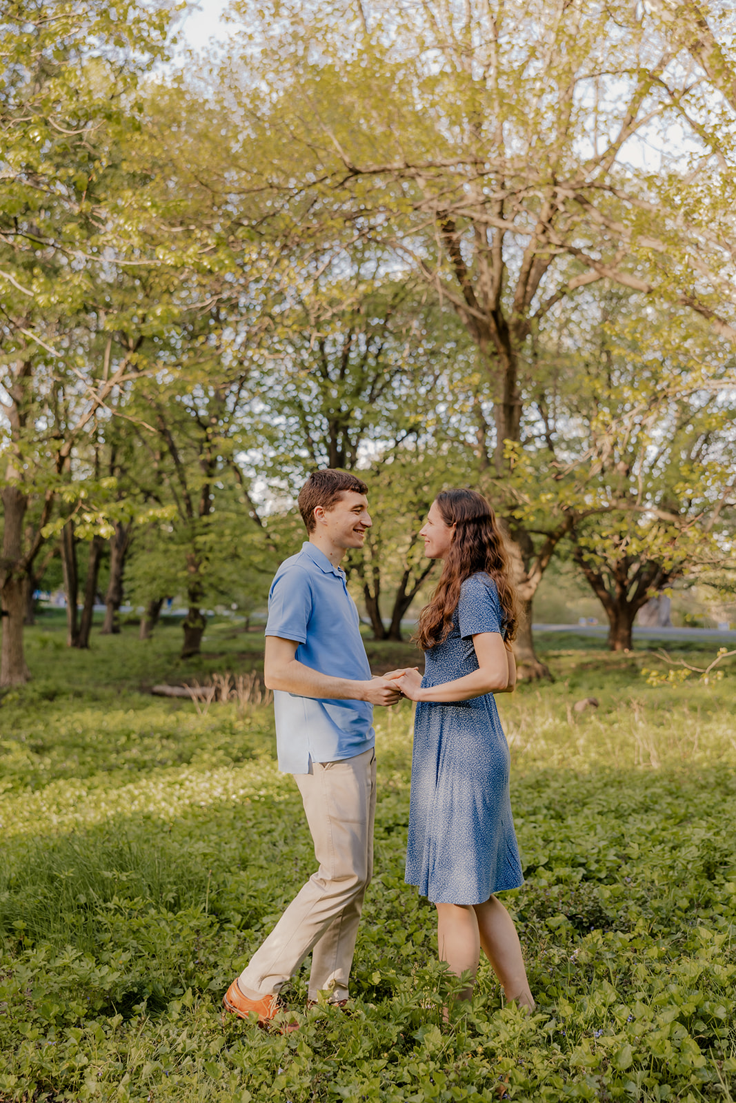 beautiful couple pose together during their Boston engagement photoshoot