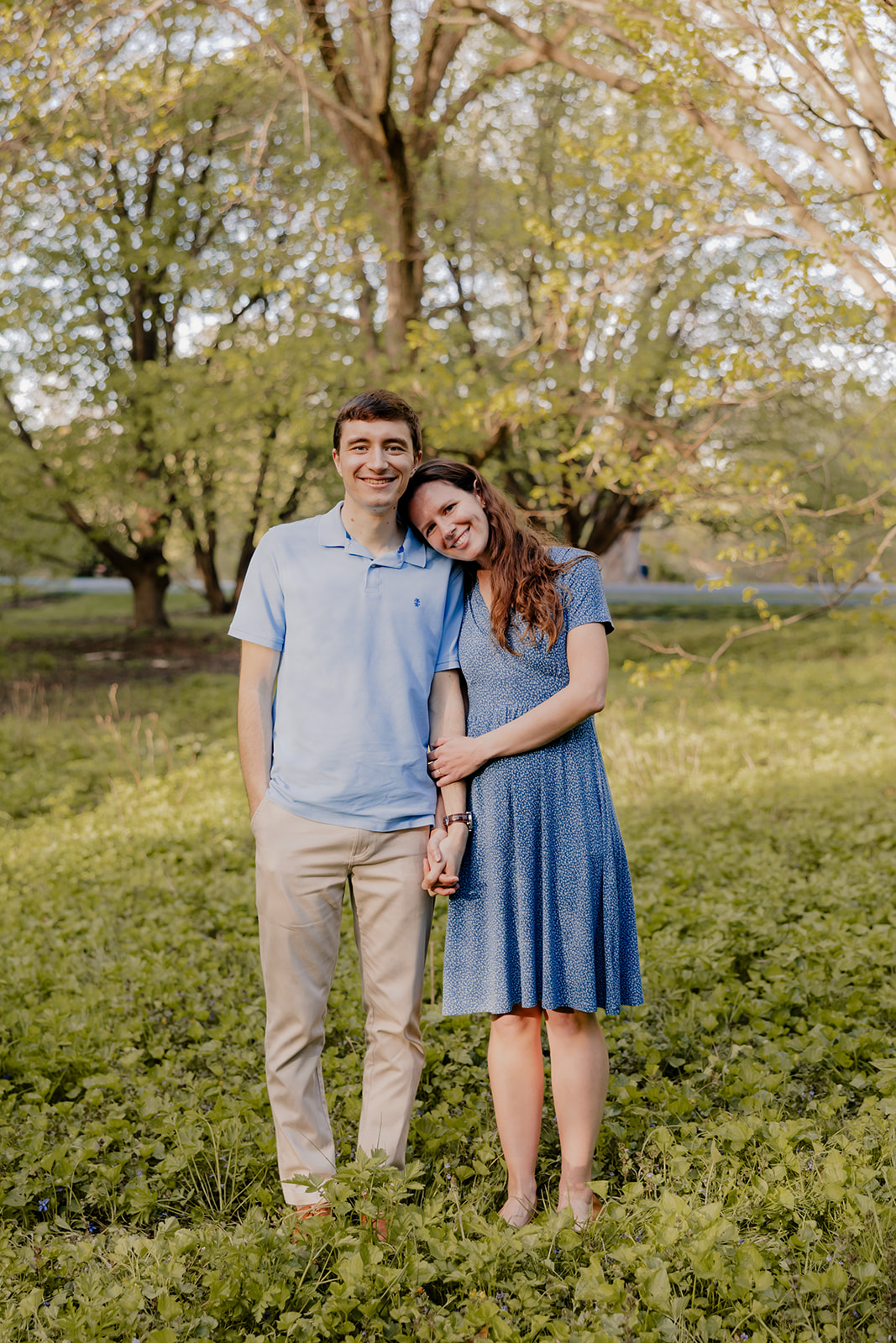 beautiful couple pose together during their Boston engagement photoshoot