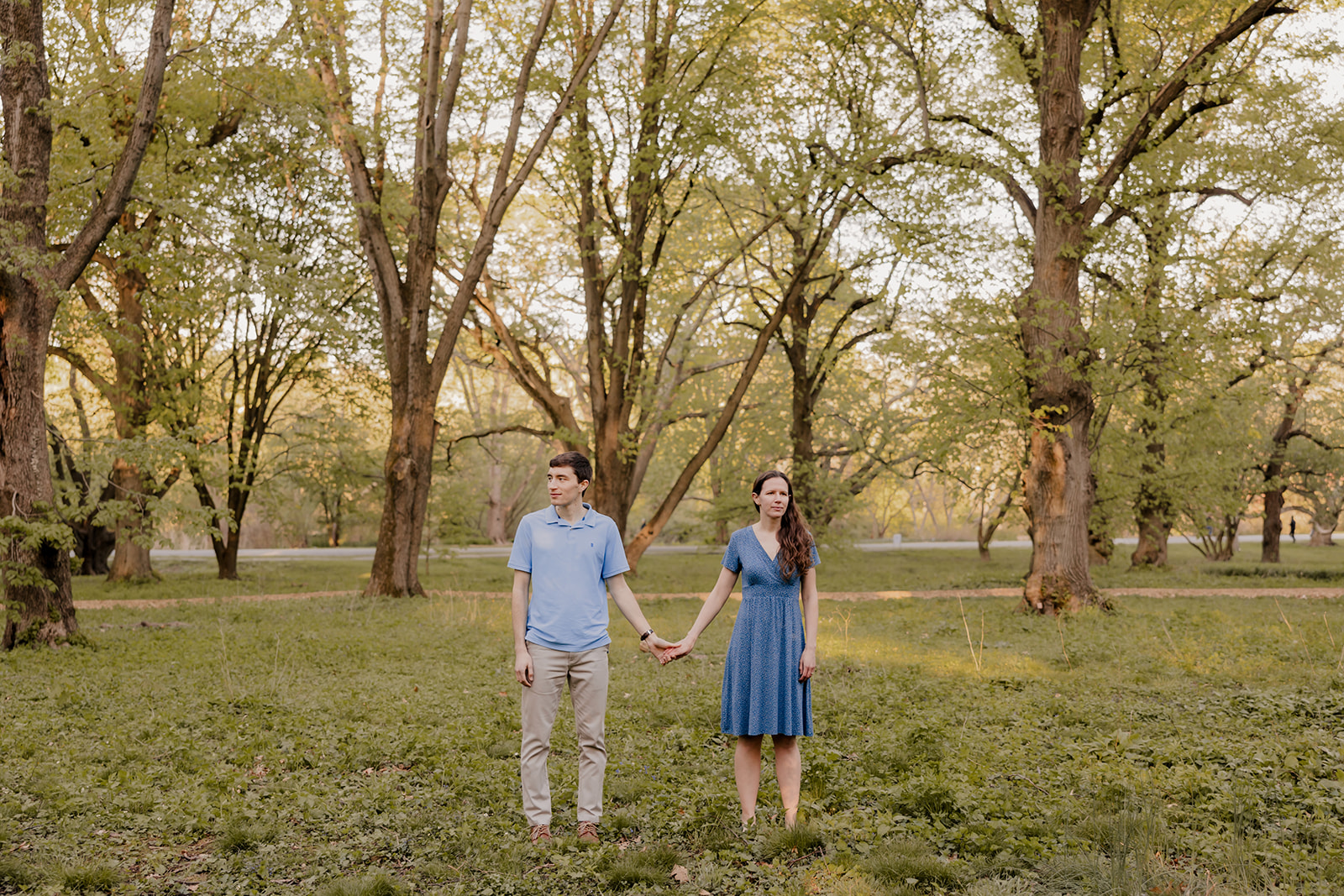 beautiful couple pose together during their Boston engagement photoshoot