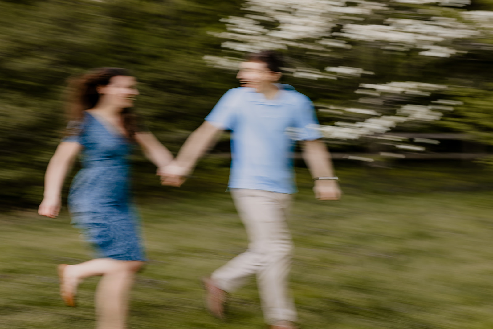 gorgeous couple take candid engagement photos during their Harvard arboretum engagement photos