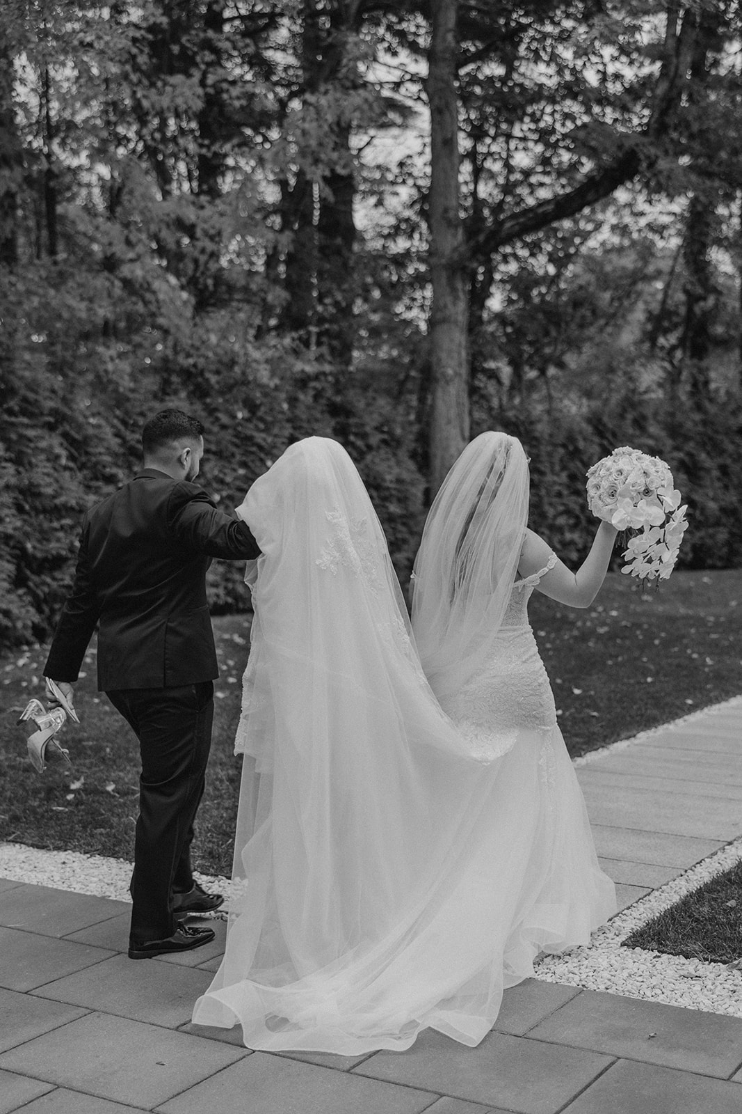 beautiful bride and groom pose together after their dreamy Fall Boston wedding day