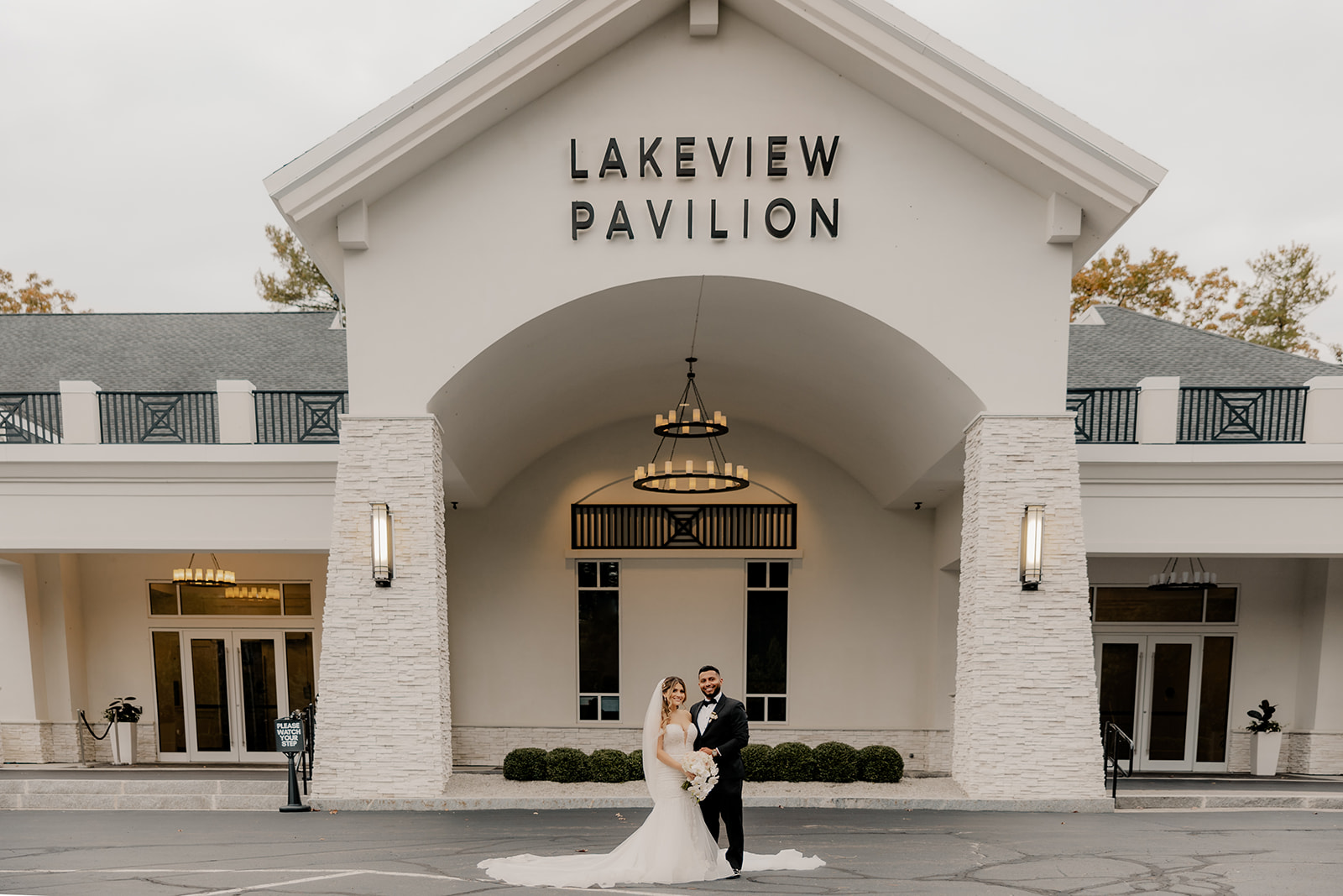 beautiful bride and groom pose together after their dreamy Fall Boston wedding day