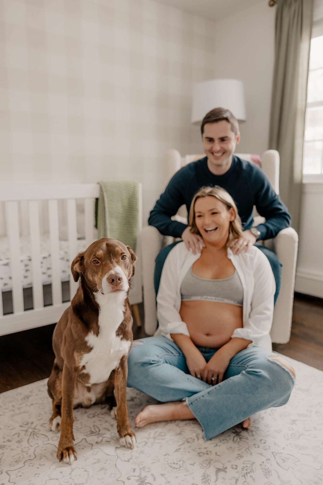 stunning couple pose together during their pregnancy announcement shoot and maternity photos