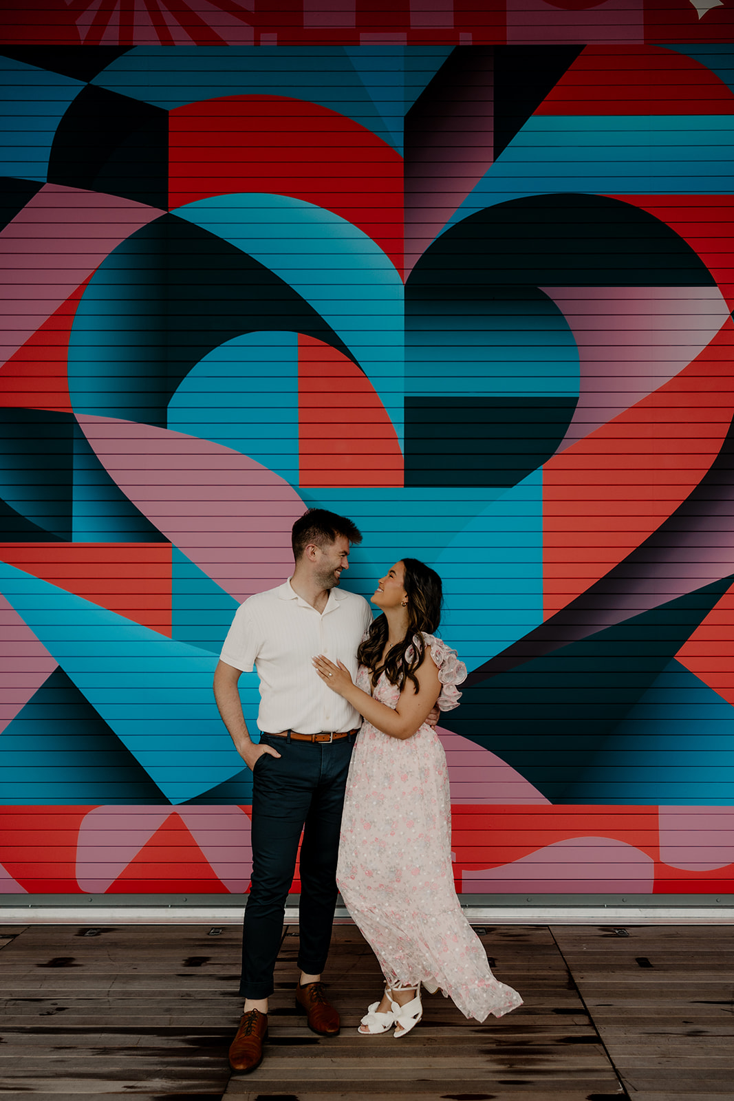 beautiful couple share an intimate moment in Boston